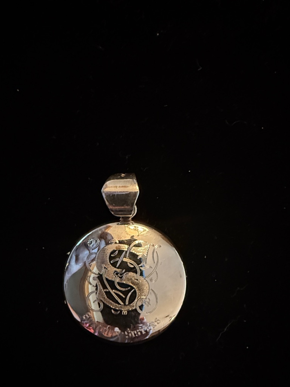 Silpada Silver Engraved Round Locket Pendant